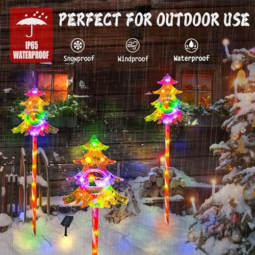 30.7'' Christmas Solar Stake Lights Outdoor Garden Decorations - Image 3