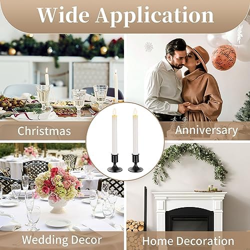 Sziqiqi Black Candlestick Candle Holders Set of 6 for Halloween Table Decor - Image 7