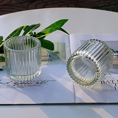VOHO Clear Votive Candle Holders Set of 6, 2.75’’x2.56’’ Tea Lights Holder - Image 2
