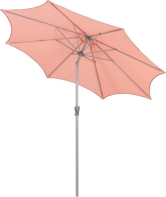 Tempera Patio Umbrellas Arc Edge Outdoor Table Market Umbrellas with Crank & Pust Button Tilt|Auto-Tilt, 8 Steel Ribs, High Color-Fastness Canopy