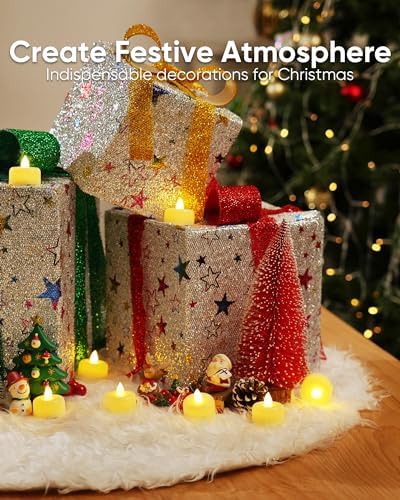 Amagic 12/24/50/100/150Pack Fake Tea Lights Candles Battery Operated, 12Pcs - Image 5