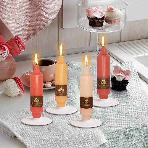 4 PCS Gradient Colored Taper Candlesticks Orange Taper Candle for Halloween Thanksgiving Day Dinner Household Décor Candlesticks - Image 6