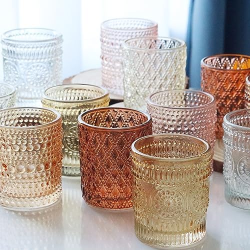 24 pcs Fall Votive Candle Holders, 6 Colors 3 Patterns Tealight Candle Holders for Wedding Table Centerpiece Birthday Party Decoration - Image 3