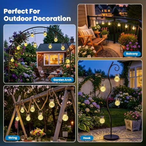 SOLPEX Hanging Solar Lights for Outside Garden Solar Hanging Lanterns 8 Pc - Image 5