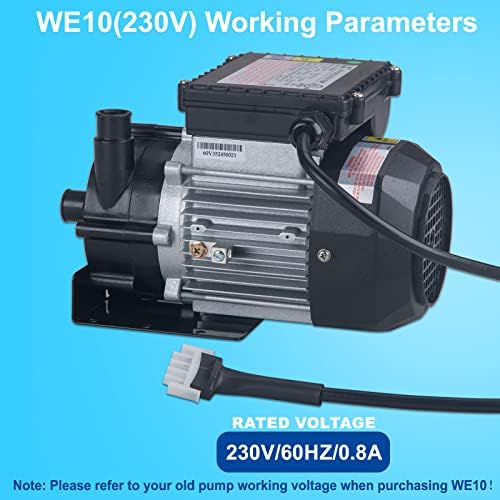 WE10 SPA Circulation Pump, Hot Tub Circulation Pump 230 Volts, 0.25HP, 3/4" Port Compatible with OEM E5/E10- Model: WE10(230V)