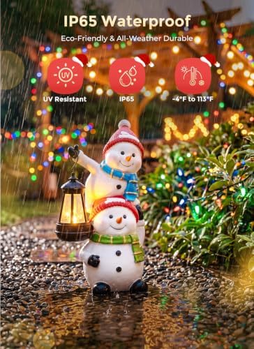 Brightown Solar Snowman Garden Statues for Indoor & Outdoor Christmas Decor - Image 4