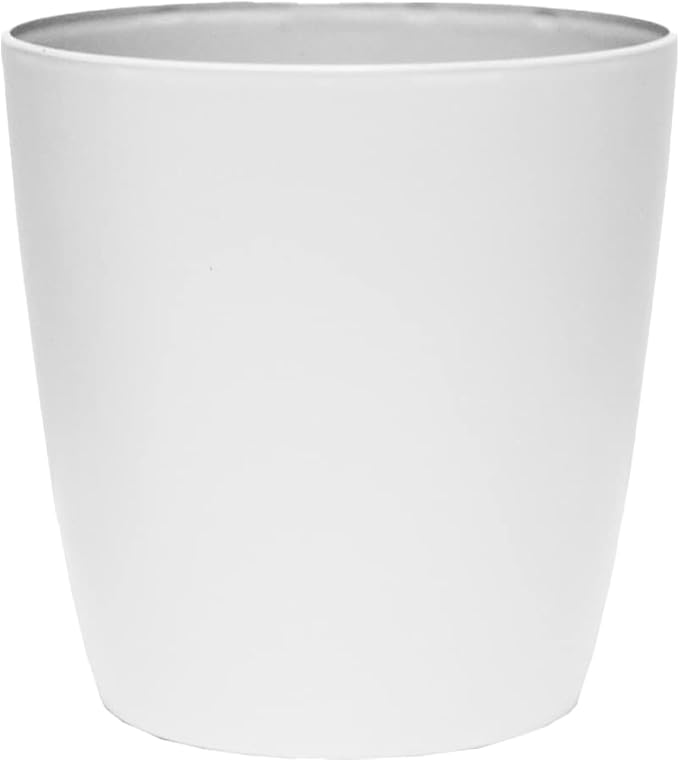 The HC Companies Aria Round Self-Watering Pot - Lightweight Plastic Planter for Herbs & More - Durable Plant Pots for Indoor Plants & Outdoor Plants (10" Matte White, Pack of 1)
