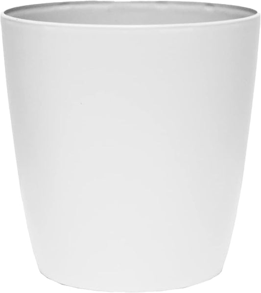 The HC Companies Aria Round Self-Watering Pot - Lightweight Plastic Planter for Herbs & More - Durable Plant Pots for Indoor Plants & Outdoor Plants (10" Matte White, Pack of 1)