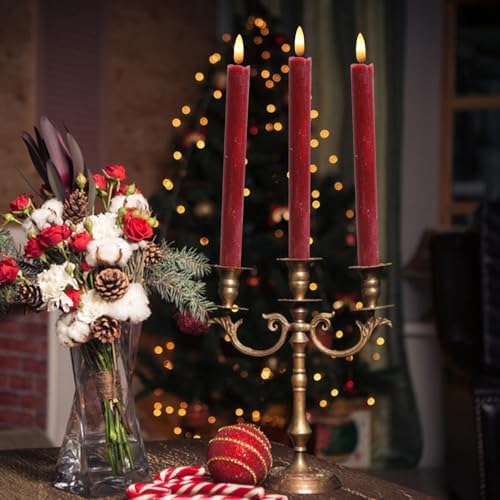 Red Flameless LED Taper Candles Battery Operated with 6H Timer - Image 5