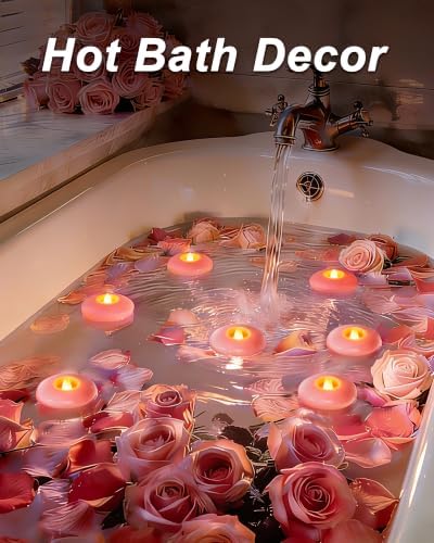 Homemory 12Pack 3" Pink Flameless Floating LED Candle, Waterproof Tealight - Image 5