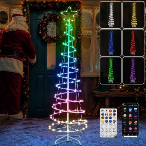 Vigdur Spiral Christmas Tree, 6FT Lighted Christmas Decoration with Remote by Vigdur