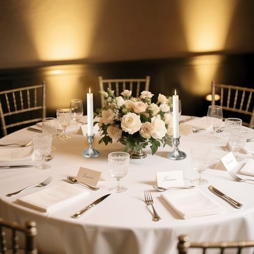 12 Pcs Silver Candle Holders, Silver Candlestick Holders Set for Table Centerpiece, Vintage Taper Candle Stand, Home Decor, Weddings, Festival and Dining Parties (Sliver) - Image 7