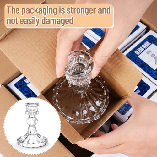 Maxcheck Set of 6 Glass Taper Candle Holders,Clear - Image 6