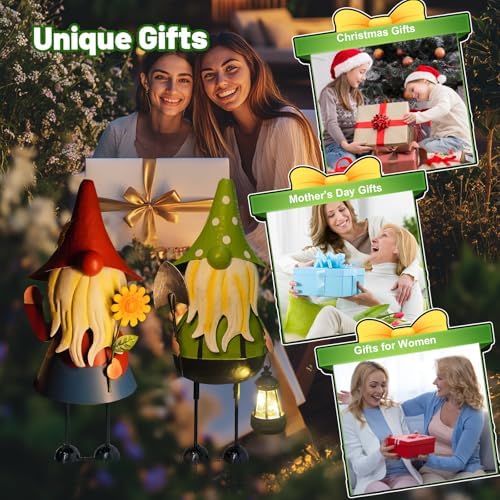 Solar Gnomes Garden Statue -18 Inch Gnomes Outdoor Decorations for Outside with Solar Lantern -Outdoor Figurine Lights for Patio Yard Lawn Porch - Image 5