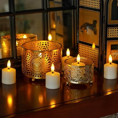 Small Flickering Tea Light Flameless Candles with Battery and Remote,1.5" x2.5" Ivory LED 2/4/6/8H Timer Votive Battery Operated Pillar Plastic Long Lasting 9pcs Tealight Candles - Image 2