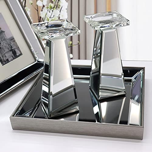 GIMORRTO Pillar Candle Holders 2 Sets Tabletop Decor for Wedding, Church, Fall, Holiday DéCor, Table Centerpiece Decoration. … (9 INCH) - Image 2