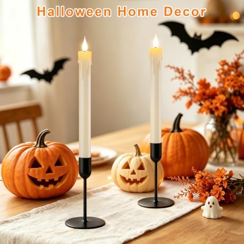 2Pcs Rechargeable Flameless Taper Candles - Battery Operated Window Candles - Image 7