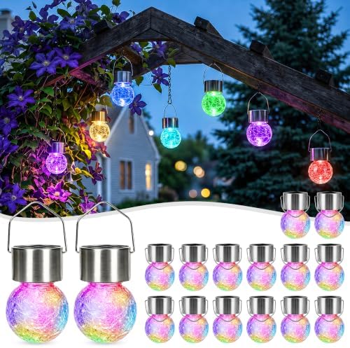 SOLPEX Solar Hanging Lanterns Solar Christmas Lights Outdoor Ornaments 16Pc by Solpex
