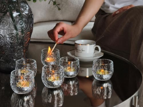 Gurfuy Clear Glass Votive Candle Holders 6 Set - Image 4