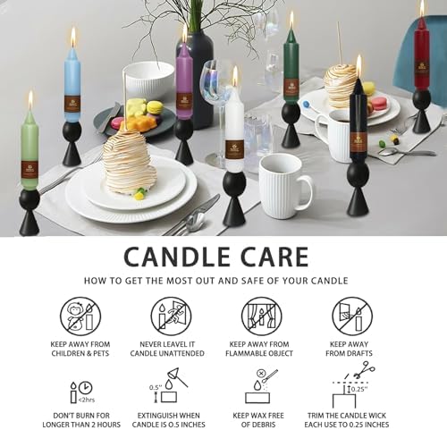 Gradient Taper Candles Blue Candlesticks,Gedengni 7Inches Dripless Tapered Candle Tall Candle Sticks Colorful Dinner Candles for Home Decor Wedding Festive Holiday,18D-BLUMIX - Image 4