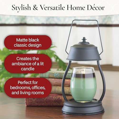 Candle Warmers Etc. Black Hurricane Candle Warmer Lantern – for Top-Down Warming & Flame-Free Fragrance - Image 5