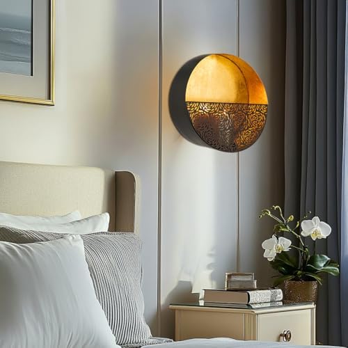 Luxury Metal Wall Candle Sconces – Large Handcrafted Wall-Mounted Tealight Candle Holders with Gold Leaf Interior – Modern & Rustic Home Décor for Living Room, Hallway – 11.8" Black Single Piece - Image 5