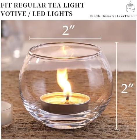 Volens 24PCS Clear Votive Candle Holders for Table Centerpieces - Image 2