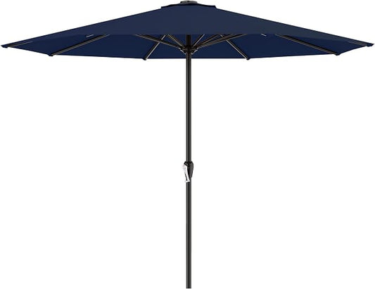 AreShark 12 FT Patio Umbrella for Outdoor, Outdoor Table Umbrella with Push Button Tilt and Crank, Outdoor Patio Umbrellas with 8 Sturdy Ribs, Patio Umbrellas for Market, Garden, Pool (Navy)