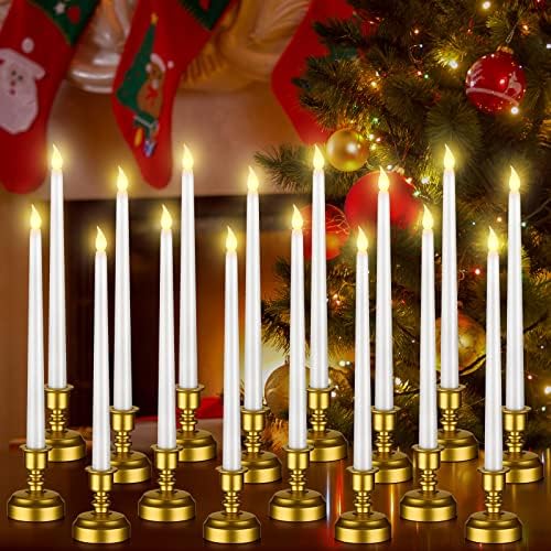 Fumete 16 Pcs Flameless Candles with Gold Base by Fumete