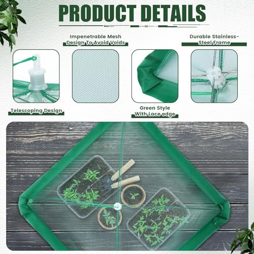 FillTouch 20 Pcs 17 Inch Mesh Plant Cover Plant Protectors from Animals Outdoor Plants Tent for Vegetables Pop up Net Garden Netting Cover Collapsible Plants Umbrella to Keep Small Animals Out - Image 3