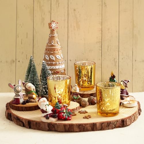 Homemory 24 Pcs Gold Votive Candle Holders, Mercury Glass Candle Holder, Tealight Candle Holders for Table Centerpieces, Baby Shower, Party, Anniversary, Wedding, Home Decor, Halloween, Christmas - Image 5