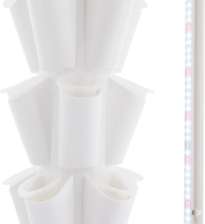 Hydroponic Grow Tower 14 Tiers 70 Holes with LED Grow Lights, 25L Indoor Vertical Hydroponic Growing System with Timer & Water Pump, Automatic Water Circulation for Vegetables, Herbs, Strawberries