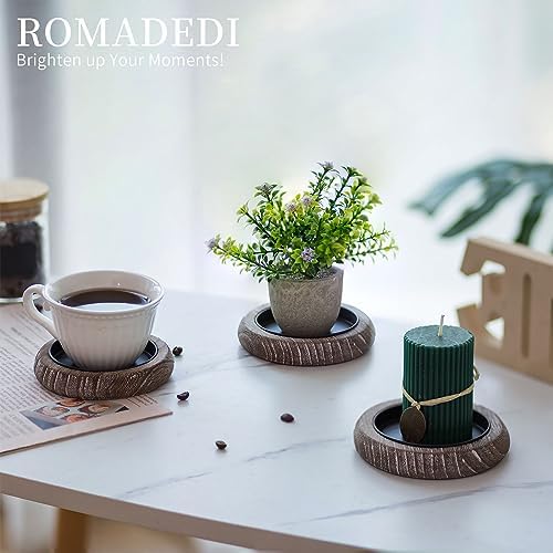 Romadedi Whitewashed Wood Candle Holder Tray, Pack of 4 - Image 3