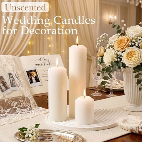 Pillar Candles White Bulk 2x3 2x6 2x8inch Unscented Tall Candle 24Set - Image 4