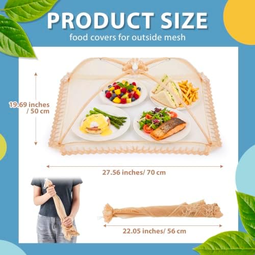LemonRoad 6 Pcs Extra Large Mesh Food Covers, Rectangle, 28x20inch - Image 2