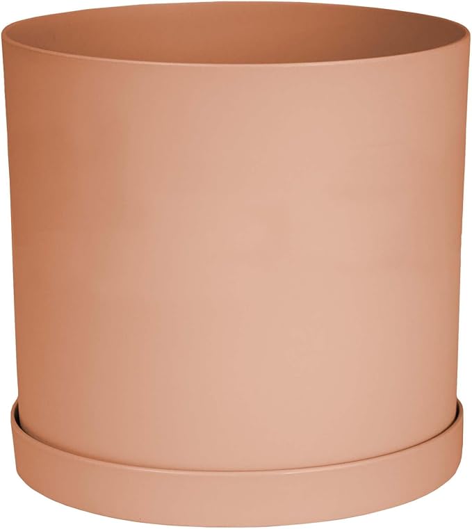 Bloem Mathers Planter w/Saucer Tray 10" Muted Terra Cotta