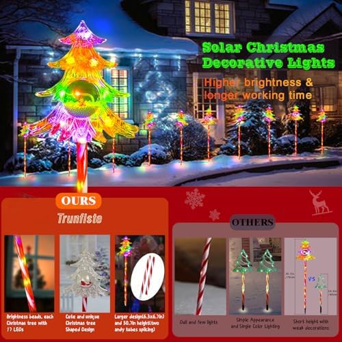 30.7'' Christmas Solar Stake Lights Outdoor Garden Decorations - Image 6