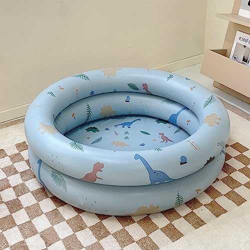 Inflatable Pool Baby Retro Blow Up Swimming Pool Family Cute Thickened Water Pool (Blue)