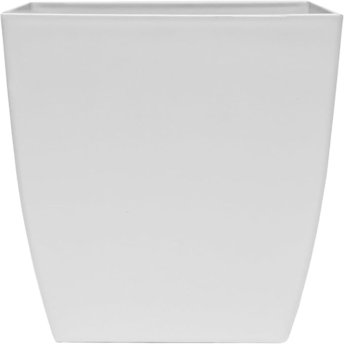 The HC Companies Aria Self Watering Square Plant Pot w/Drainage - Modern Planters for Outdoor Plants & Indoor Plants - Lightweight & UV-Resistant Plastic Pots for Plants (6” Matte White, Pack of 1)