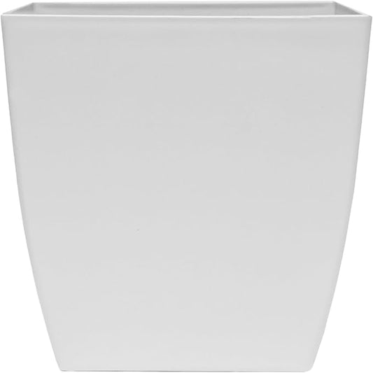 The HC Companies Aria Self Watering Square Plant Pot w/Drainage - Modern Planters for Outdoor Plants & Indoor Plants - Lightweight & UV-Resistant Plastic Pots for Plants (6” Matte White, Pack of 1)