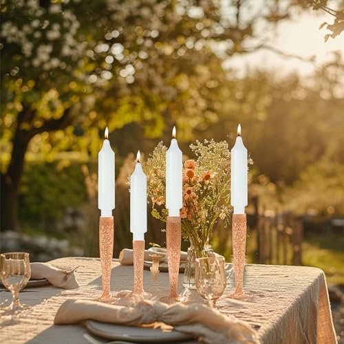 MAITREYA Ivory Short Taper Candle Candlesticks Dripless Dinner Candle for Wedding Party Decoration Home Dinner,6.5inch,4 Pack - Image 5