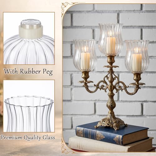 AceOrbit 6 Pack 3.94" Tall Candle Holder Glass Votive Holders with Peg Silicone Bases Glass Candle Cups for Tealights, LED Candles Religious Ceremonies for Weddings Home Church Holiday Decor (Vintage) - Image 3
