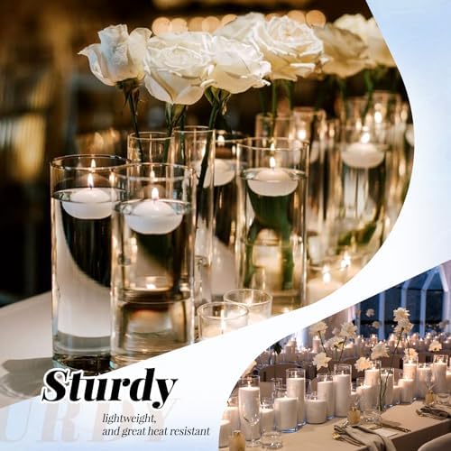 12Pack Glass Cylinder Vases for Centerpieces - 4 Inch Small Flower Vase for Wedding Decorations, Floating Candle Holder Vase Bulk,Glass Hurricane Candle Holders for Table Shelf, Party, Home Decor - Image 7