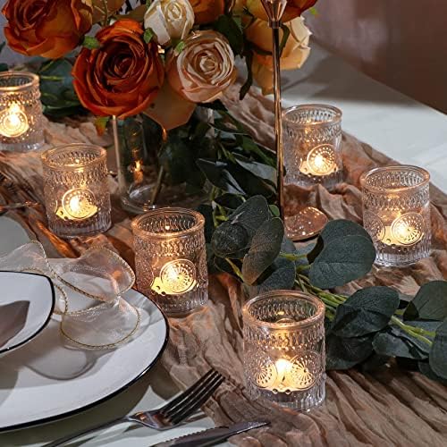 DEVI 24pcs Clear Glass Votive Candle Holders, Vintage Candle Holder for Votives&Tea Lights&Floating Candles, Wedding Decorations for Receptions, Valentine Wedding Centerpieces Table Decoration - Image 3