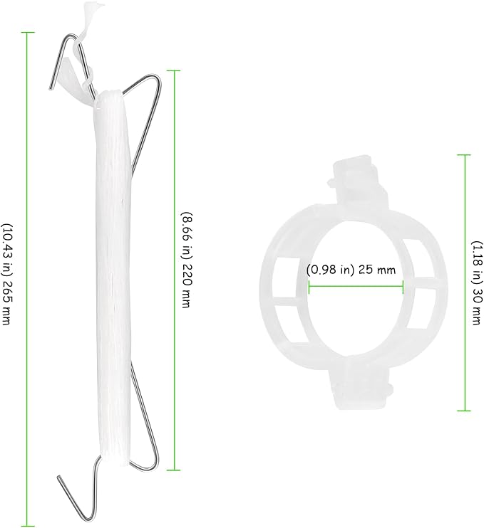 260 PCS Tomato Hooks with String, Tomato Support Hook & Plant Support Clips and 32.8 Ft Twine, Climbing Plants Hooks for Vegetable Plant Fruit Flower, White