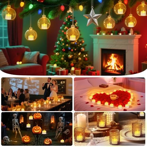 White Flameless Tea Lights - 12 Pack Modern LED Candles for Minimalist Home Decor, Spa Bathroom & White Wedding Centerpieces (White Base, 12 Pack) - Image 5