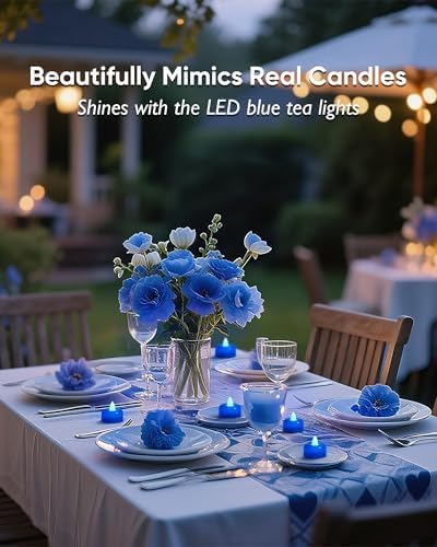 Amagic 24Pack Blue Flameless LED Tea Lights Candles Battery Operated - Image 3