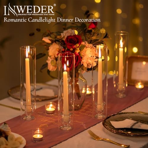 Hurricane Glass Candle Holders: 2.5" W x 12" H Cylinder Cover 6 Pcs - Image 4
