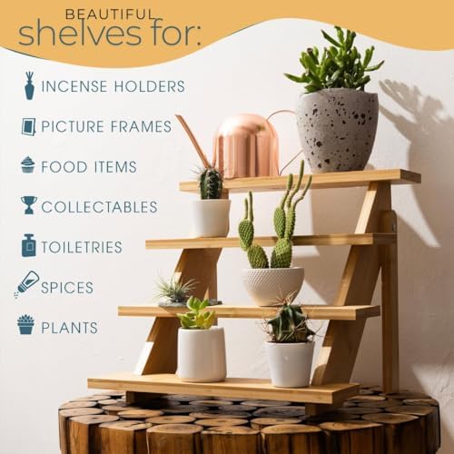 4-Tier Wood Cupcake Stand, Durable & Easy to Assemble Cupcake Holder, Collapsible Display Risers w/ Non-Slip Pads, Rustic Dessert Display Stands for Baby Shower Decorations, Vendor Fairs & More - Image 5