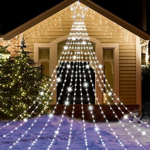 23FT Christmas String Lights, Waterfall Star Lights Outdoor for Yard by onory